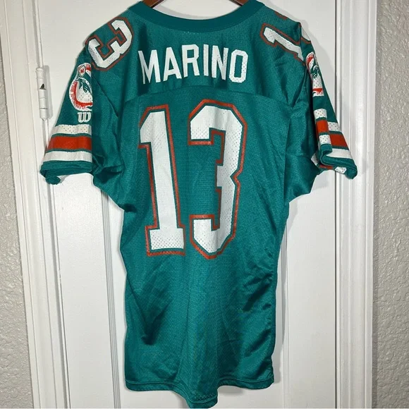 Vintage Wilson DAN MARINO Jersey Teal NFL Football Miami Dolphins - Picture 7 of 12